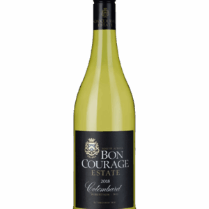 A bottle of Bon Courage Estate Chenin Blanc wine.